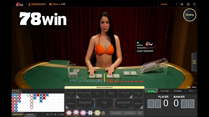Bàn Baccarat tại Sexy 78WIN – tốc độ nhanh, hình ảnh Full HD, kết quả công khai minh bạch.